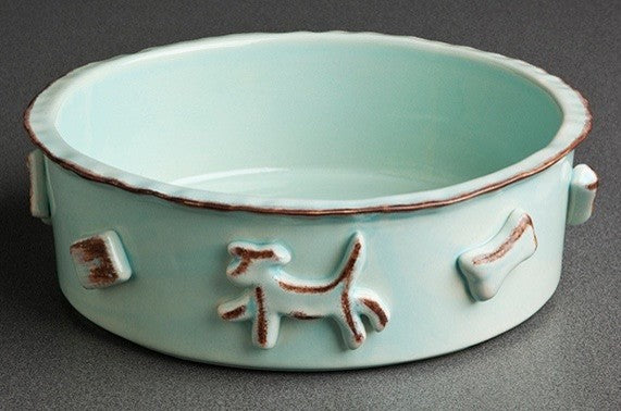 Large Dog Food And Water Bowl, Baby Blue