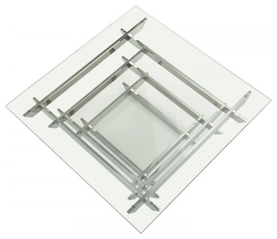 Modrest Upton Modern Square Glass Coffee Table