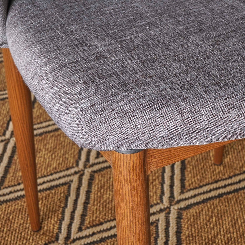 GDF Studio Anastasia Light Gray Fabric Dining Chairs, Set of 2