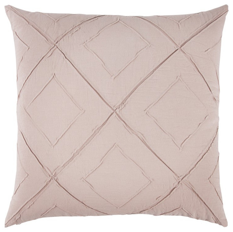 Blush Pin Tuck Diamond Pattern Throw Pillow