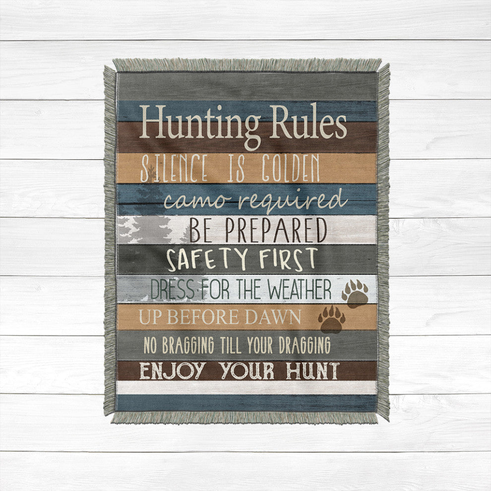 Laural Home Hunting Rules 60" X 80" Woven Throw Blanket