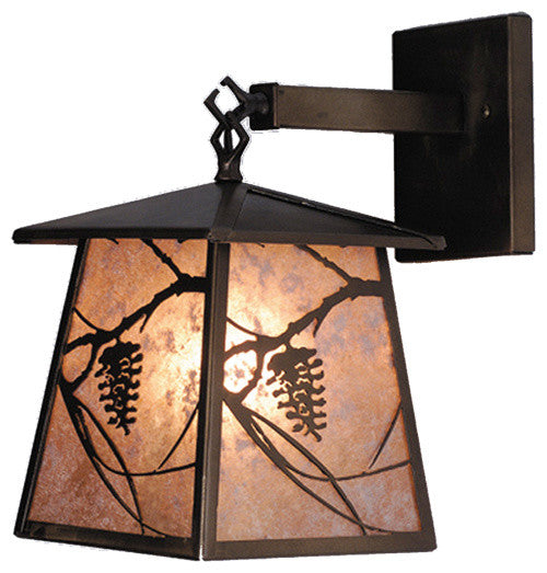 7 5"W Whispering Pines Lantern Wall Sconce
