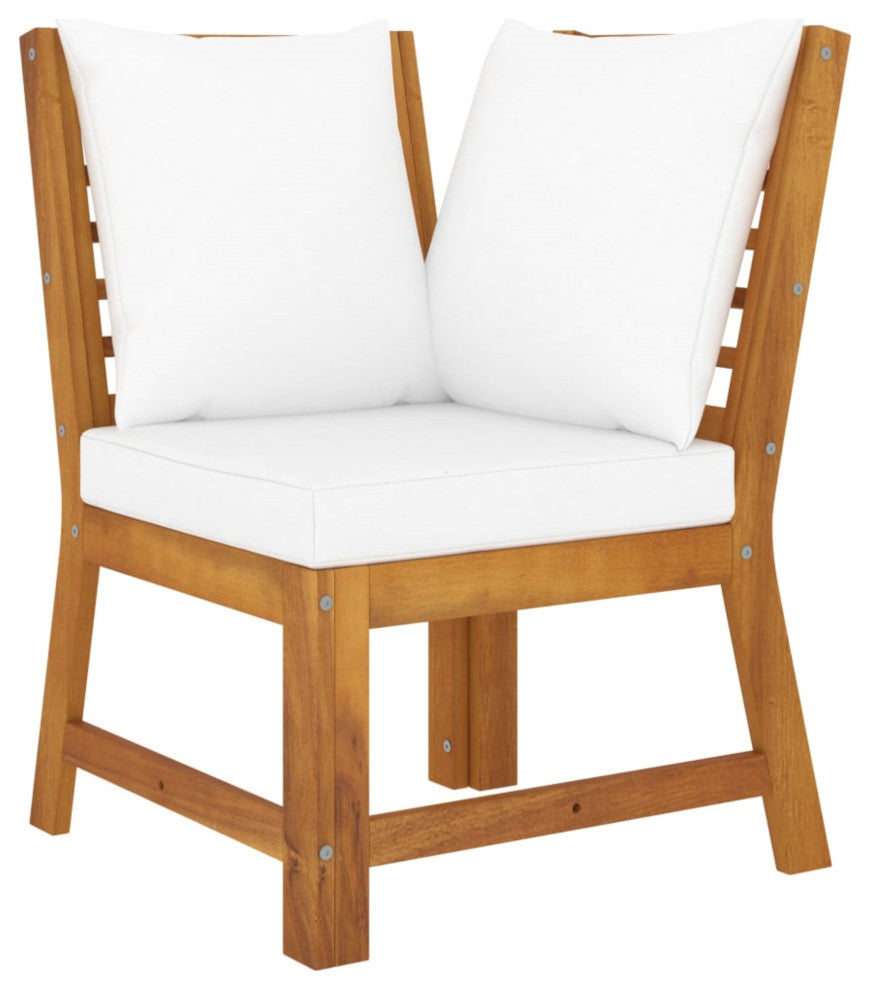 Vidaxl 9 Piece Garden Lounge Set With Cushion Cream Solid Acacia Wood