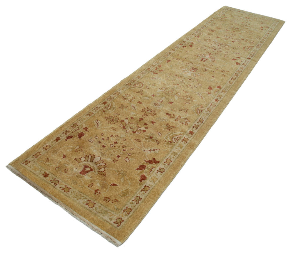 Rug N Carpet - Hand-Knotted Oriental 2' 9" x 11' 10" Runner Oushak Area Rug