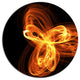Fractal Fire Pattern Painted In Air, Abstract Disc Metal Wall Art, 11"