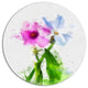 Purple Mallow And Blue Chamomile, Floral Disc Metal Wall Art, 23"
