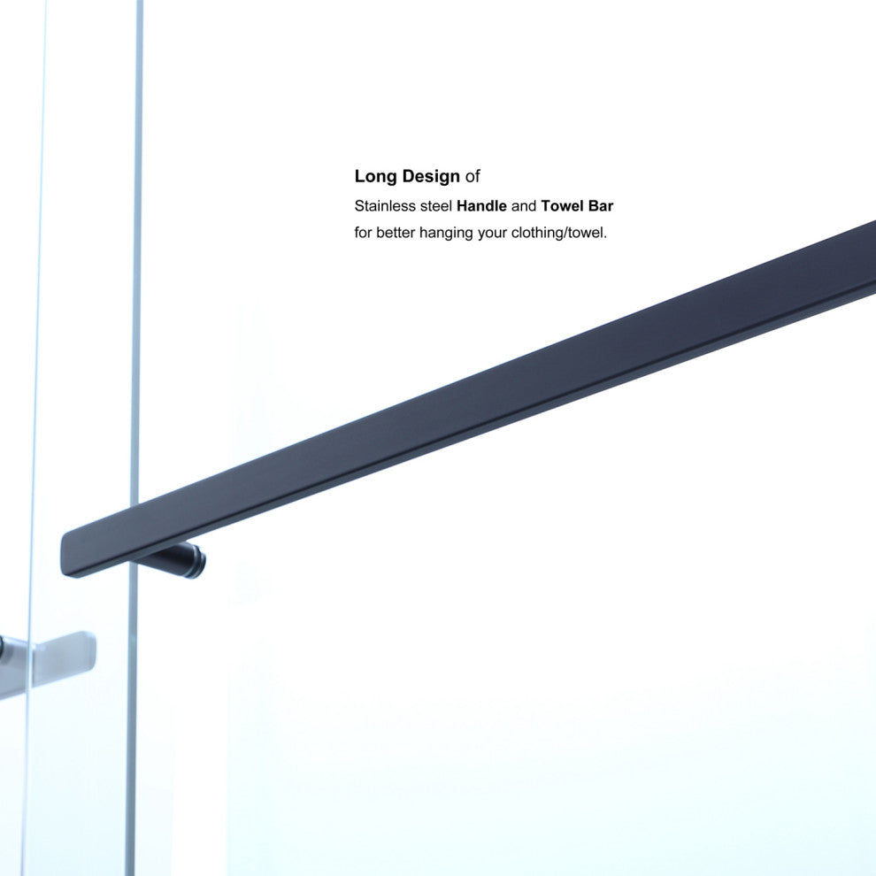 Brescia 60" W x 58" H Double Sliding Framed Tub Door, Matte Black