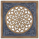 Blue Ethnic Wood and Metal Square Wall Plaque
