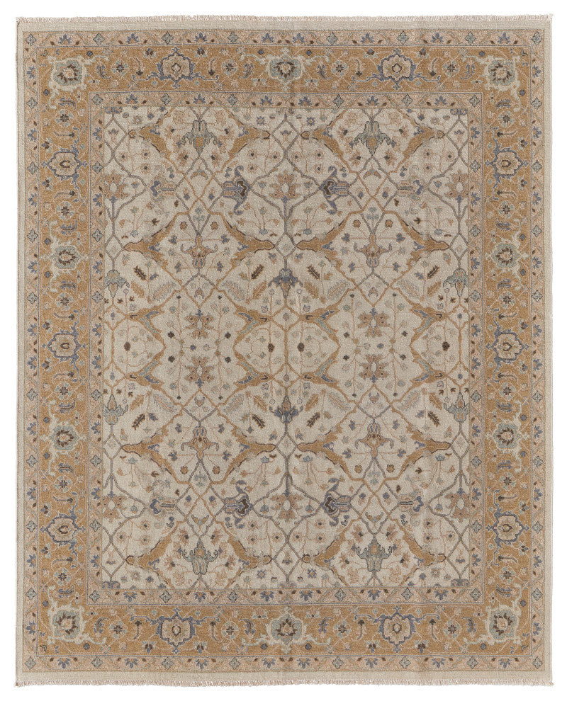 Aleska Traditional Oriental, Ivory/Gold, 2'6"x12' Runner
