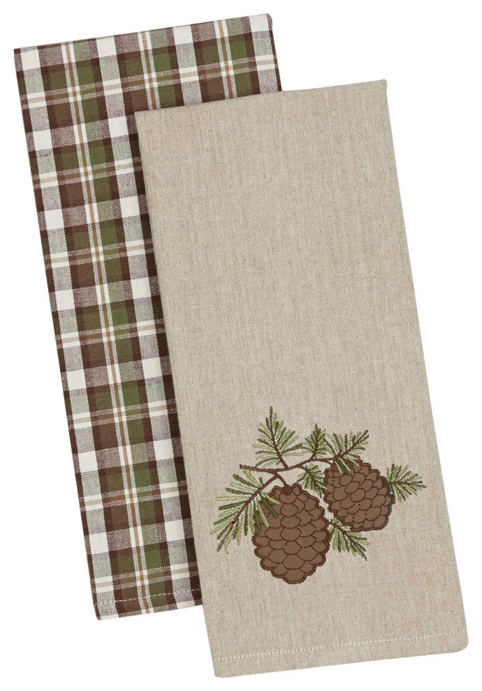 Pine Sprig Dishtowel, Set Of  2