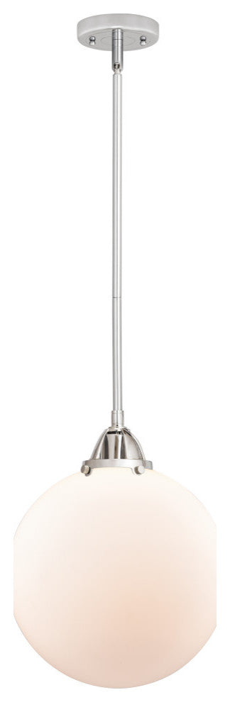 Beacon Mini Pendant, Polished Chrome, Matte White, Matte White