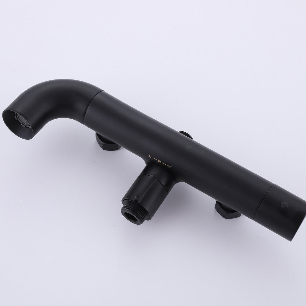 Exposed Shower System with Handheld Shower & Bathtub Spout, Matte Black