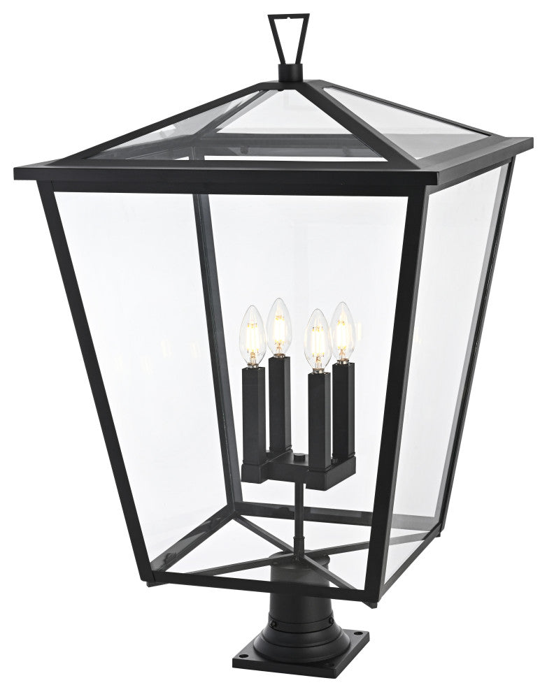Home Living 20" Outdoor Post Light, Black