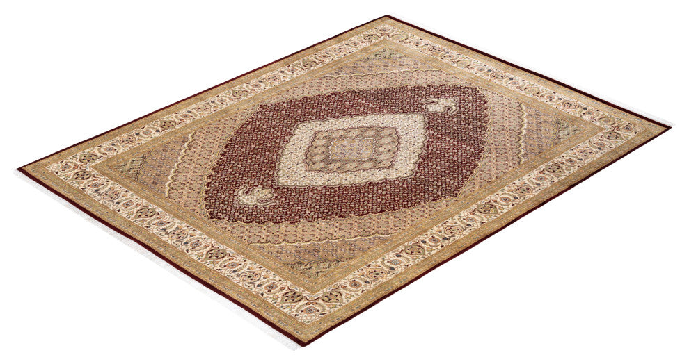Bilaspur, One-of-a-Kind Hand-Knotted Area Rug Red, 8'1"x10'5"
