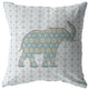 20" Blue Elephant Decorative Suede Throw Pillow