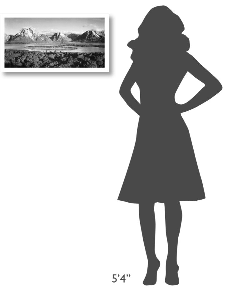 "Mt. Moran, Jackson Lake, Signal Hill, Grand Teton NP, 1941" Paper Art, 26"x14"