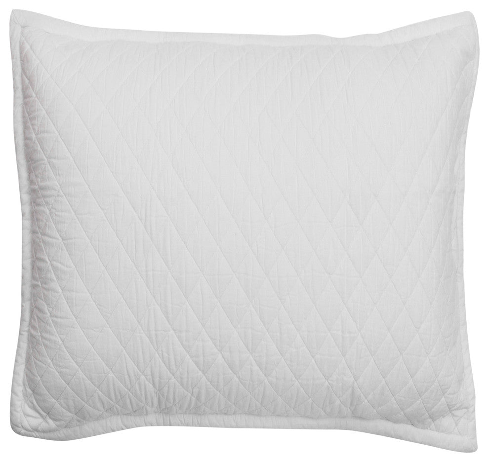 Clay Pillowcase Sham, White, Euro