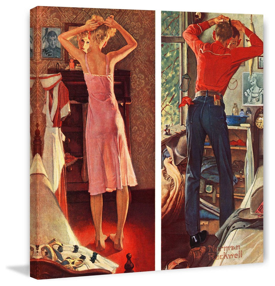 "Before the Date" Painting Print on Canvas by Norman Rockwell