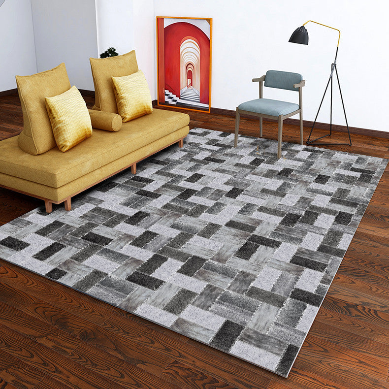 Faux Cowhide Digital Printed Patchwork Off the Blocks 6'x 9' Area Rug
