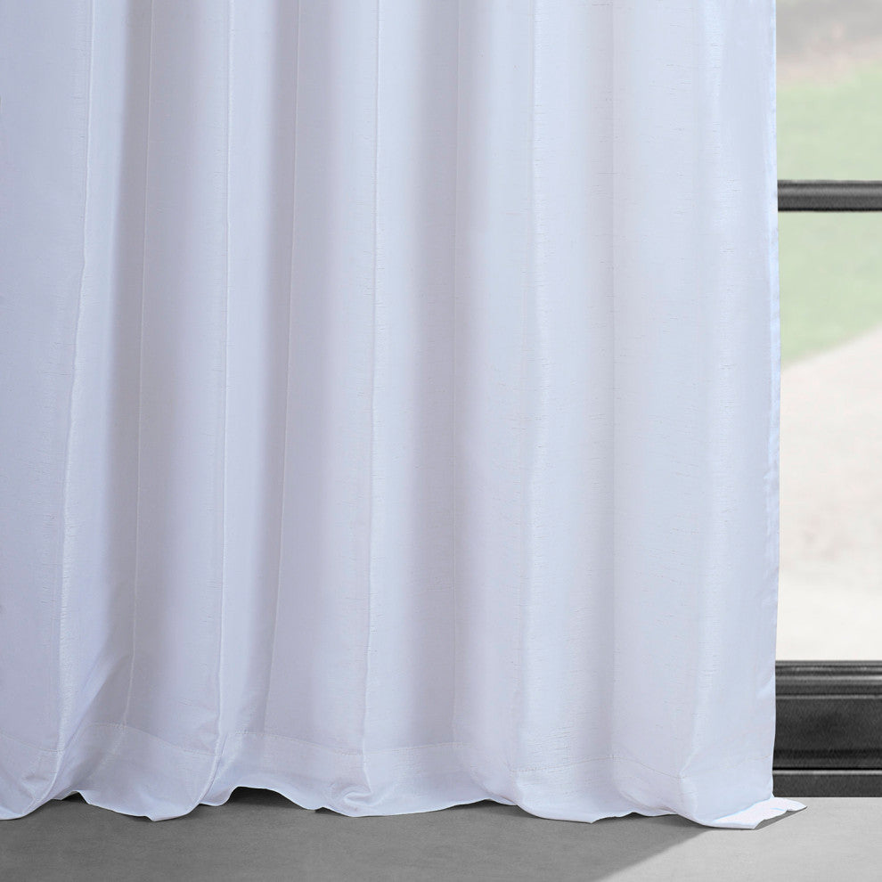 Ice Vintage Textured FauxDupioni Silk Curtain Single Panel, 50"x84"
