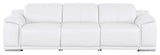 Matteo Three Power Reclining Sofa Crafted In Genuine Leather, White