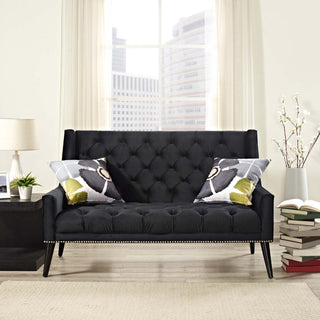 Modern Black Peruse Velvet Loveseat