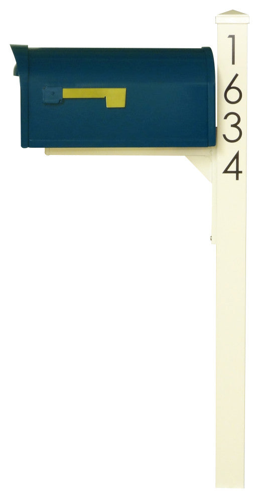 Mid Modern Dylan Curbside Mailbox and Post, Blue