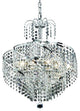 Elegant Spiral Dining Room Light, Chrome Finish With Royal Cut Crystal
