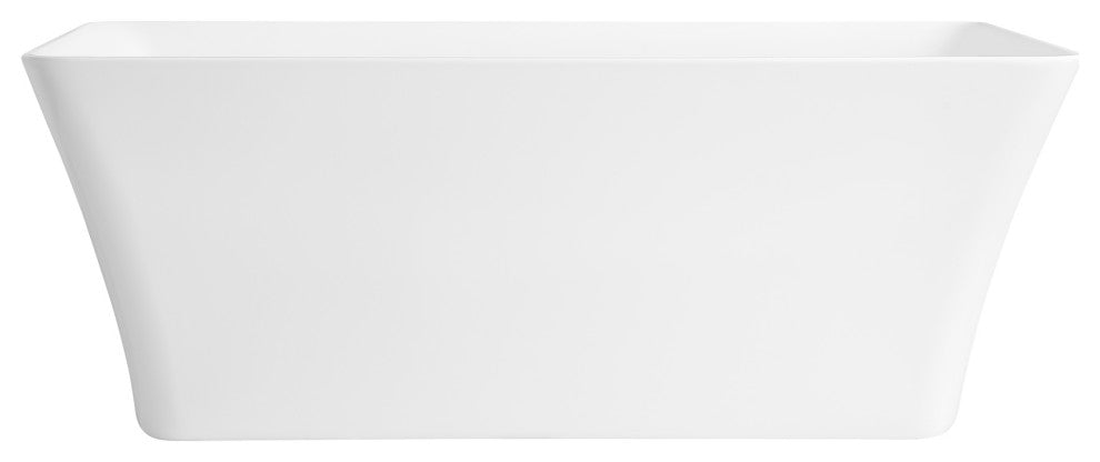 OVE Decors Draco 59" Seamless White Acrylic Freestanding Rectangular Bathtub
