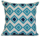 Aqua Diamond jive 2, Geometric Print Pillow, Aqua, 18"x18"