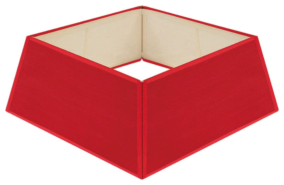 Tree Nest Contemporary Tree Skirt Stand Christmas Tree Collar Square Basket, Red