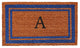 Blue Border 24"x36" Monogram Doormat, Letter A