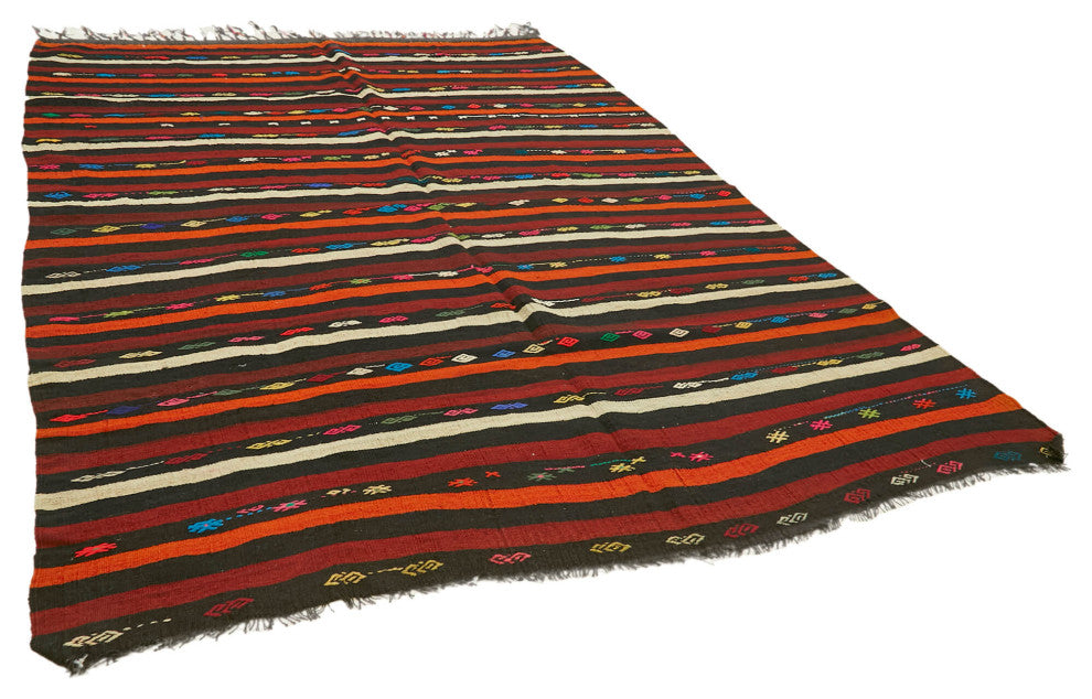 Rug N Carpet - Handmade Oriental 8' 2'' x 11' 1'' Vintage Goat Hair Kilim Rug