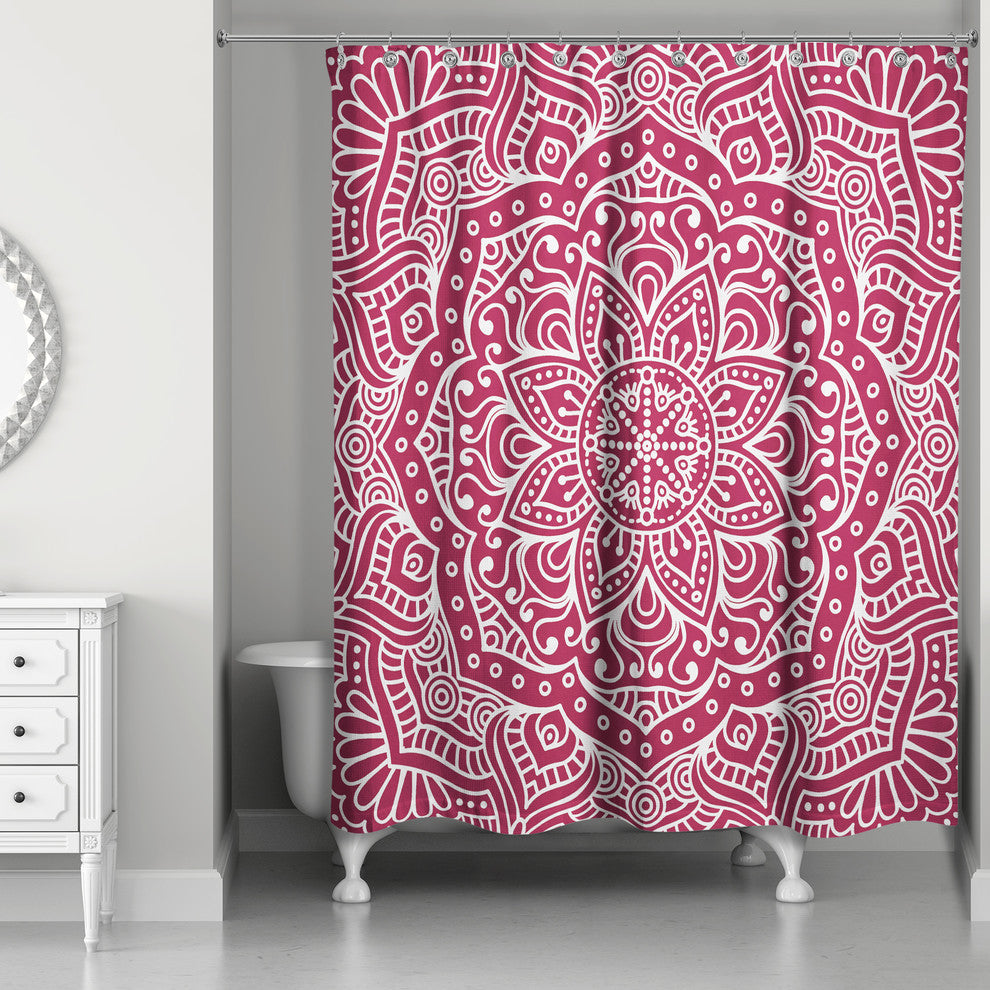 Maroon Medallion 71x74 Shower Curtain