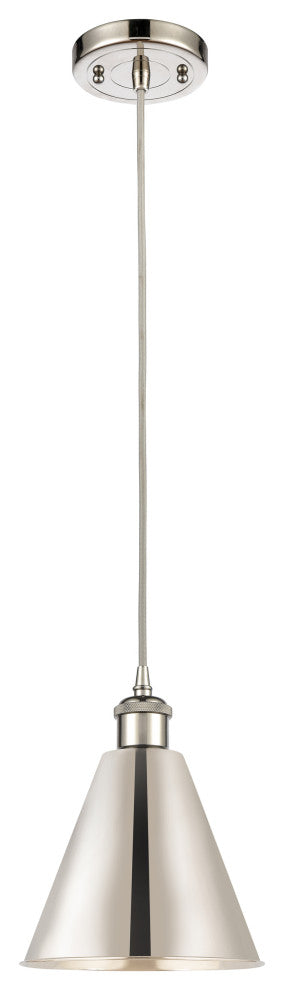 Ballston Cone Mini Pendant, Polished Nickel