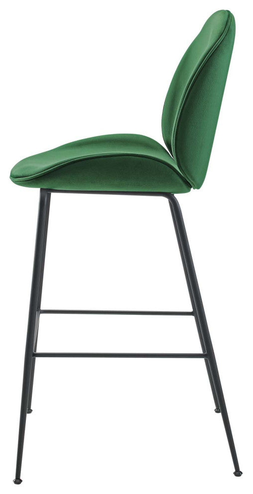 Bar Stool Chair Barstool, Velvet, Metal, Green, Bar Pub Cafe Bistro Restaurant