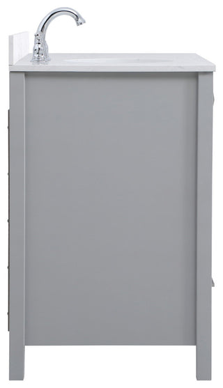 Iris 42" Single Bathroom Vanity, Gray With Backsplash