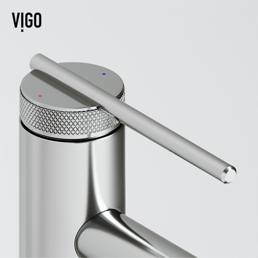 VIGO Sterling 11" H Single Handle Single Hole Bathroom Vessel Faucet, Brushed Nickel