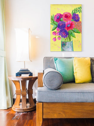 "Hello Yellow" Painting Print on Wrapped Canvas, 12"x18"