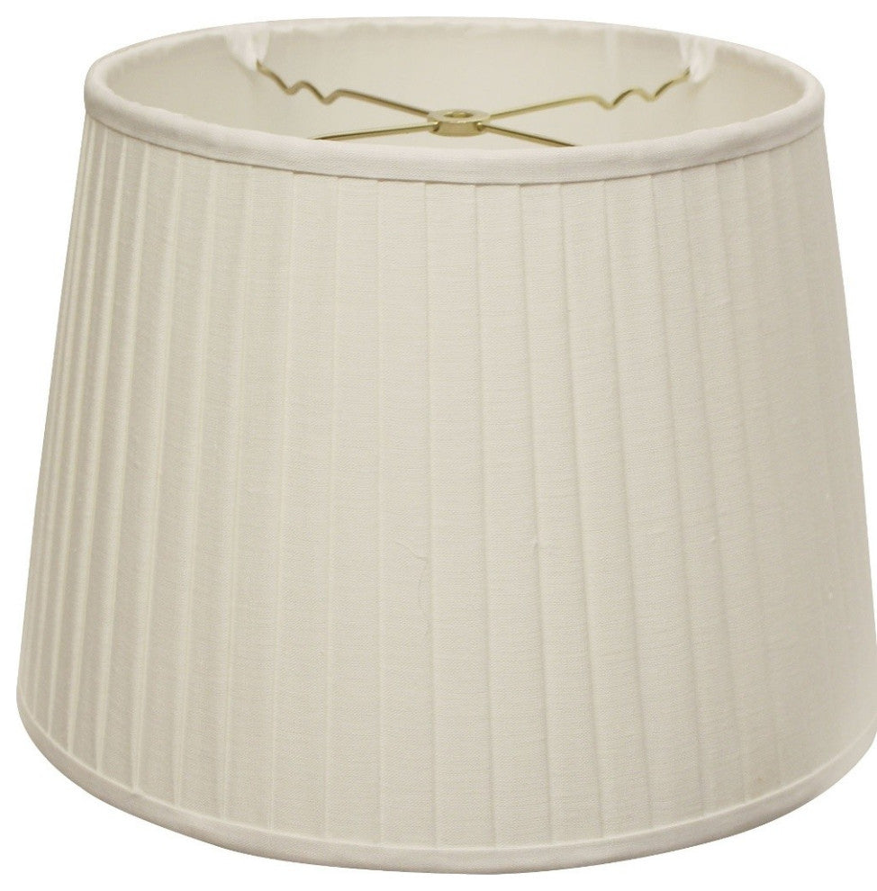 18" White Paperback Linen Lampshade With Side Pleats