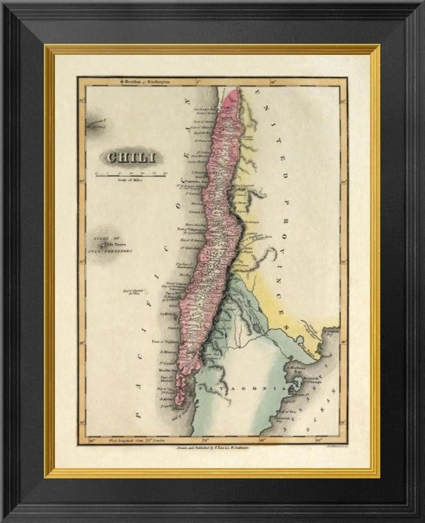 "Chili, 1823" Framed Canvas Giclee by Fielding Lucas, 16x20"