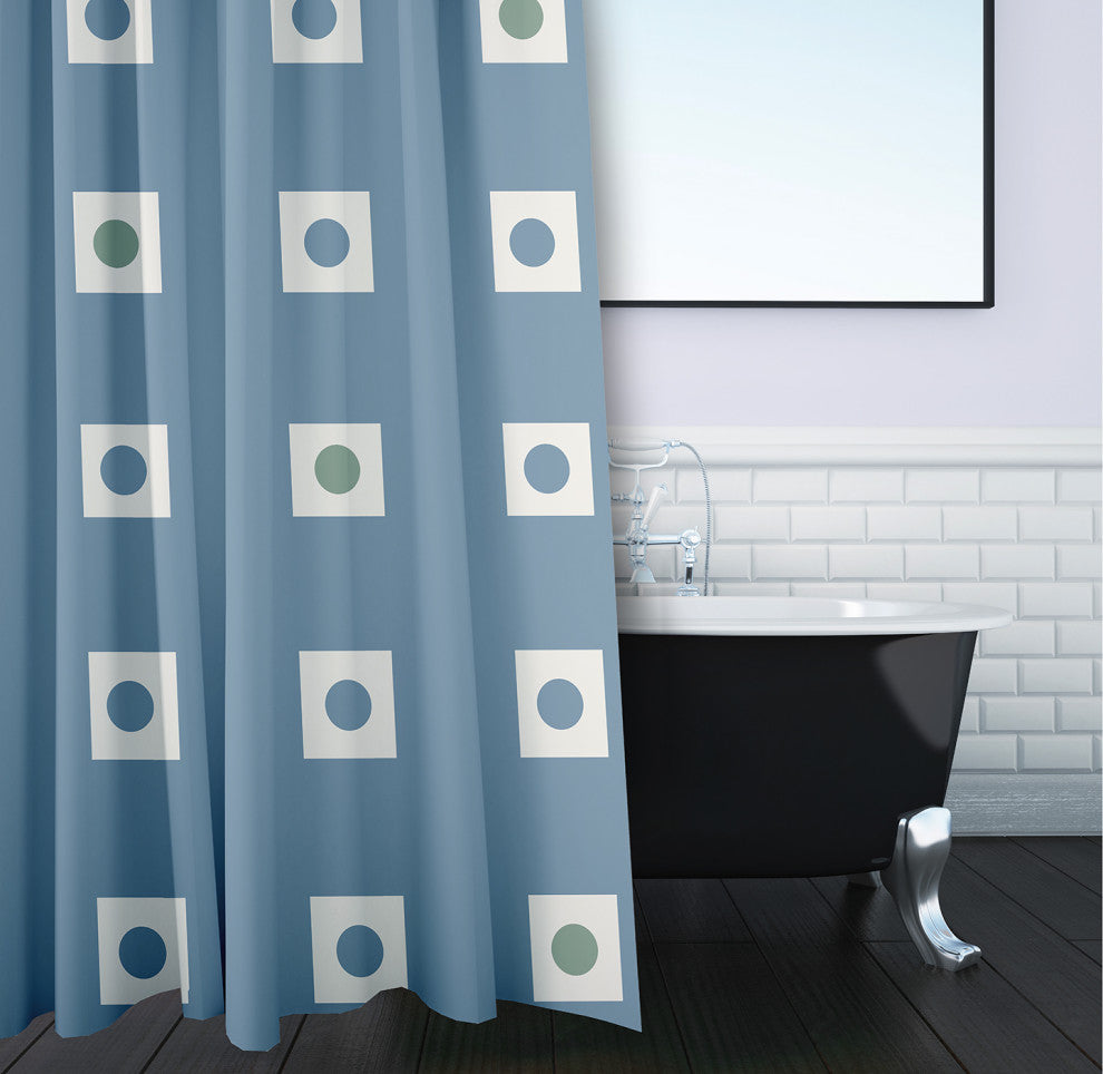 Li'l Boxes Dusty Smoke 70" w x 73" h Shower Curtain