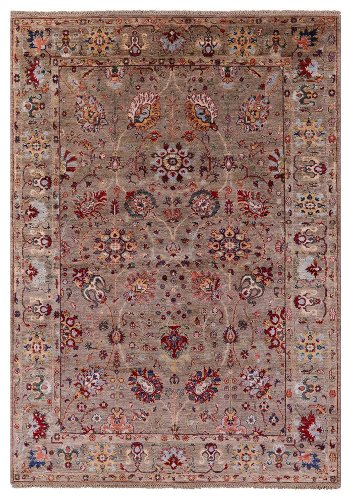 6' 8" X 9' 9" Persian Tabriz Handmade Wool Rug Q7687