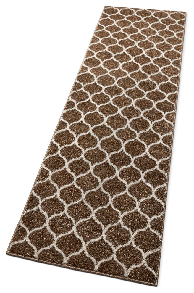 Well Woven Serenity Ramon Modern Moroccan Trellis Brown Runner Rug SE-138