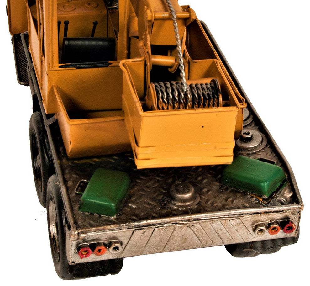 Metal Handmade Crane Truck Model, Collectible Metal Scale Model Truck