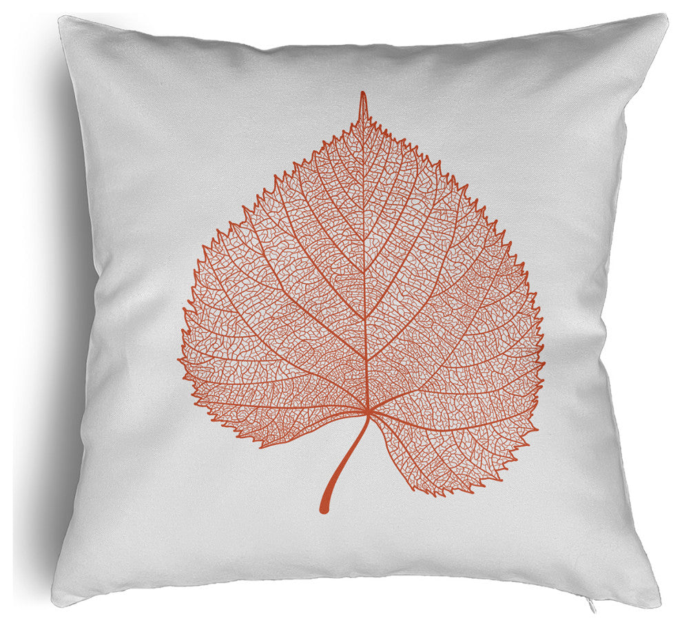 Leaf Study Accent Pillow With Removable Insert, Harvest Orange, 18"x18"