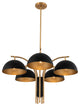 Marcel 30x20" 5 Light Chandelier, Matte Black with New Brass