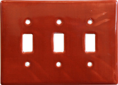 Terracotta Talavera Triple Switch Plate