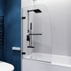 Vensea Series 31.5"x56" Frameless Hinged Tub Door, Matte Black