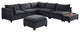 Madison Down Feather Sectional Sofa, Ottoman and USB Storage Console Table, Dark